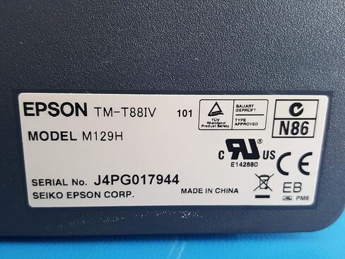 Epson TM-T88IV Model M129H - Dark Gray POS Thermal Receipt Printer USB Port with Epson PS-180 Power Supply & 3 Rolls of Receipt Paper - (Renewed) in Saudi Arabia
