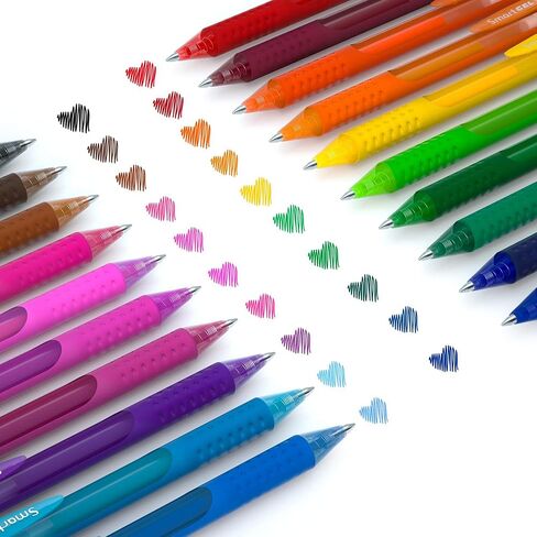 Smart Color Art 40 Pack Set, 20 Colored Gel Pens With 20 Matched Refills, Medium Point Retractable Gel Ink Pens With Comfortable Grip, Great for Journal Notebook Planner in School Office in Kuwait