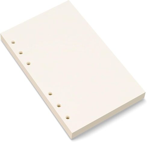 A6 Blank Paper, A6 Refill Paper, 6 Holes Pouched Loose Leaf Paper for A6 Filofax Personal Binder Planner, 80 Sheets/160 Blank Pages, 4.1 x 6.6 inches, Beige (2) in Kuwait