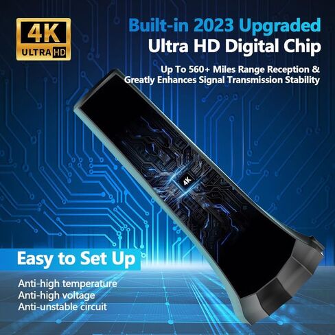 TV Antenna for Smart TV，Antenna for TV Without Cable with 560+ Miles Coverage Range,Amplified Signal Booster Support Smart TV and All Older TV's,with High Performance Coax Cable. in Kuwait