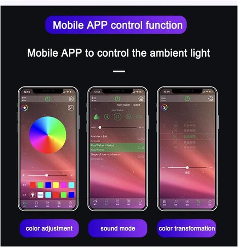LED Car Lights with App Control, Car LED Strip Lights, Smart Interior Car Lights with DIY Mode and Music Mode, Under Dash Interior Lights for Car with Smart USB Port, Fit for Cars, Trucks, SUVs in Saudi Arabia