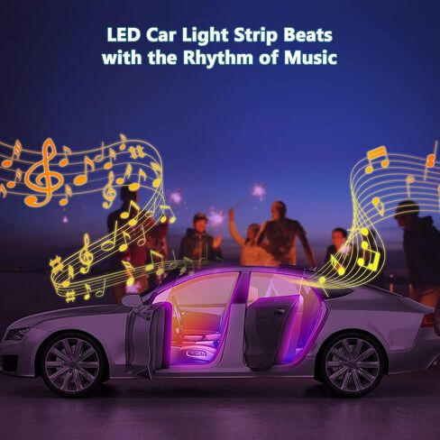 مصابيح داخلية للسيارة بطول 16.4 قدم، شريط إضاءة LED لوضع المطاردة الذكية، التحكم في تطبيق Dreamcolor بخطين و72 مصباح LED أسفل السيارة مع شاحن سيارة للحفلات، عيد الميلاد، المهرجانات in Saudi Arabia