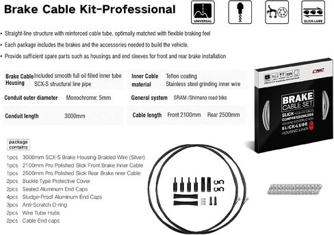 Chooee Bike Brake Cable Kit for Road Bike,Bicycle Brake Cable Housing Coated Braided & Teflon Inner line for Road Bicycle（Black/Gold/Silver/Titanium Silver） in Saudi Arabia