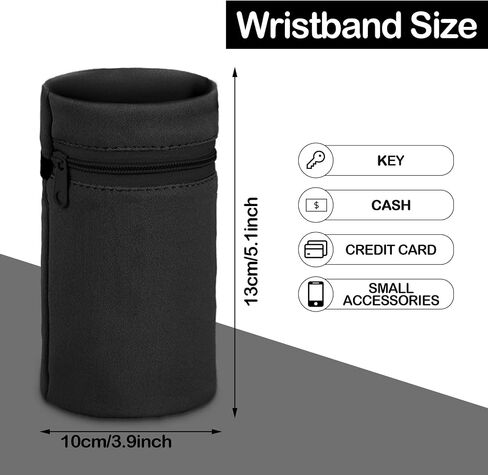 6 Pieces Wrist Wallet Pocket Wrist Zipper Pouch for Women Men Running Walking Hiking Jogging Sweatbands Phone Coin Keys Storage in Saudi Arabia