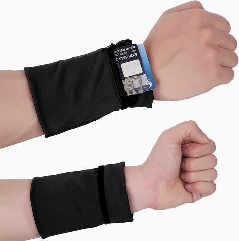 6 Pieces Wrist Wallet Pocket Wrist Zipper Pouch for Women Men Running Walking Hiking Jogging Sweatbands Phone Coin Keys Storage in Saudi Arabia