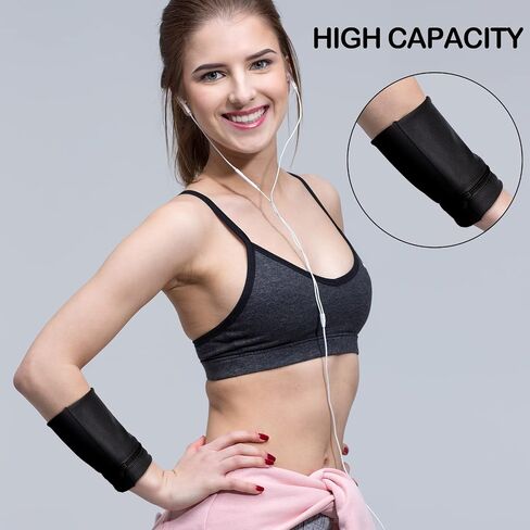6 Pieces Wrist Wallet Pocket Wrist Zipper Pouch for Women Men Running Walking Hiking Jogging Sweatbands Phone Coin Keys Storage in Saudi Arabia