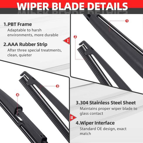OTUAYAUTO Premium Windshield Wiper Blades - Replacement for SCION XB 2004-2006 - Precision Fit, All-Weather Performance, J/U Hook Front Window Wiper Blades - 20"+20" (Pack of 2) in Saudi Arabia