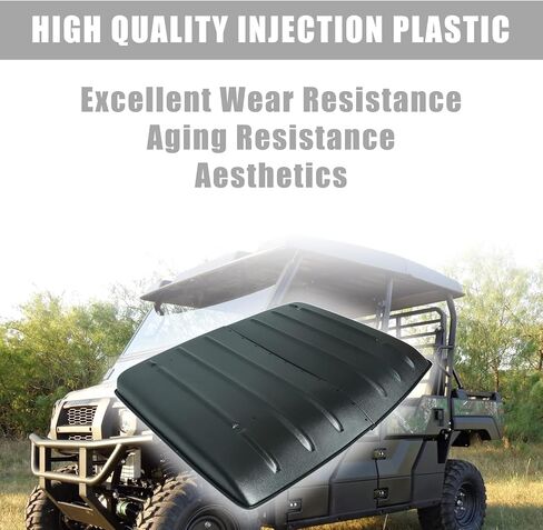 Black Plastic Hard Roof Top Compatible with Kawasaki Mule 600 610 SX 4X4 Accessories 2005-2022, UTV Top Replace for KAF600-005B in Kuwait