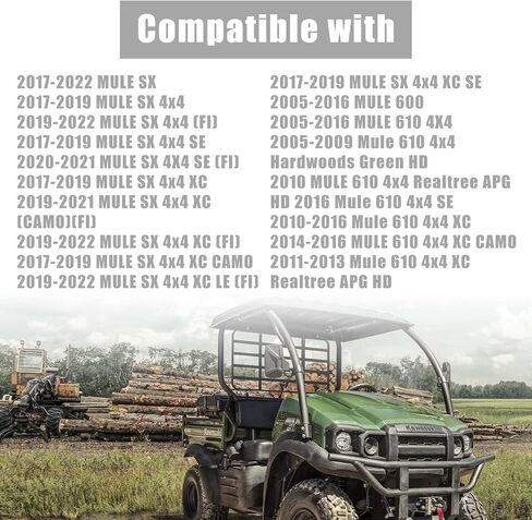 Black Plastic Hard Roof Top Compatible with Kawasaki Mule 600 610 SX 4X4 Accessories 2005-2022, UTV Top Replace for KAF600-005B in Kuwait