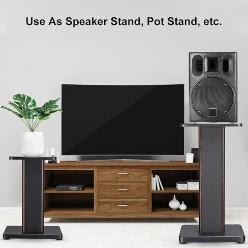 MECCANIXITY Wood Grain Speaker Stands 1 Pair 11.8 Inch (30cm) Universal Small Speaker Stand Hollowed Stands Enhanced Audio Listening for Home Theaters Cinema in Kuwait