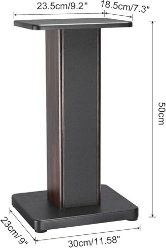 MECCANIXITY Wood Grain Speaker Stands 1 Pair 11.8 Inch (30cm) Universal Small Speaker Stand Hollowed Stands Enhanced Audio Listening for Home Theaters Cinema in Kuwait