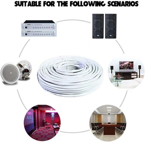 14AWG 2Conductor Speaker Wire 200Feet White 99.9% Oxygen Free Copper ETL Listed & CL3 Indoor Speaker Cable in Saudi Arabia