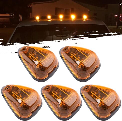 5 قطع من مصابيح علامة كابينة الشاحنة الكهرمانية البديلة لـ 1996-2016 f150 f250 f350 f450 f550 e150 e250 e350 e450 الكابينة العلوية للسقف تشغيل ماركر أضواء التخليص مجموعة المصابيح مع تسخير الأسلاك 264142am in Kuwait