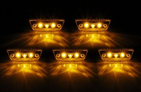 iJDMTOY 5pc Amber Lens Super Bright Amber Full LED Front Cab Roof Marker Lights Compatible with Kenworth T680 T770 T880, Peterbilt 579 Semi-Truck in Saudi Arabia