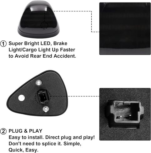 أضواء علامة سقف الكابينة LED متوافقة مع F250 F350 F450 F550 99-16 ولـ F650 F750 04-17 مجموعات استبدال مصباح الجري العلوي 5 قطع (عدسة دخان وضوء أبيض) in Saudi Arabia