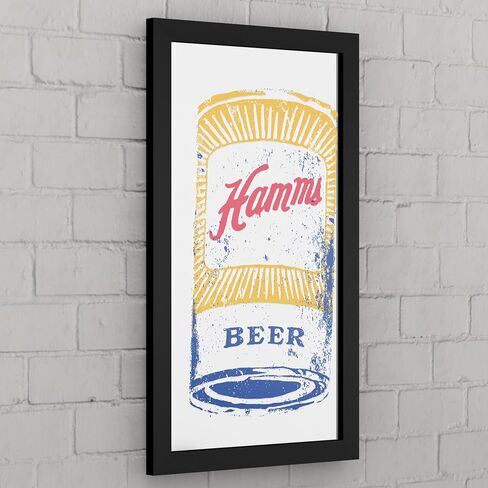 Wall Mirror - Ready-to-Hang Hamm's Can Black Framed Rectangle Mirror - for Pub, Game Room, Garage or Home Bar in Saudi Arabia