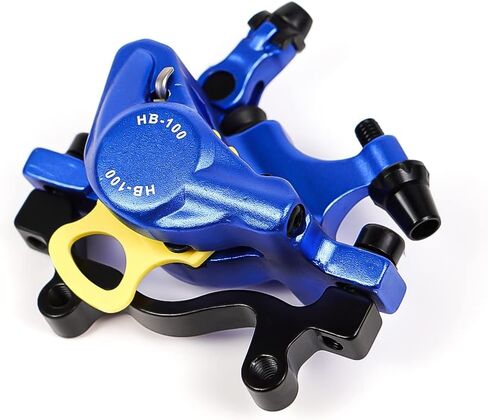 CNC MTB Hydraulic Disc Brake Set，Bike Disc Brake Sets Front and Rear Line Pulling Hydraulic Disc Brake，Black/Blue. in Saudi Arabia