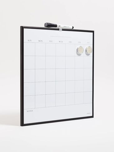 U Brands Magnetic Dry Erase Wall Calendar Board, 14"x14", Black Metal Frame, includes Magnets and Marker in Saudi Arabia