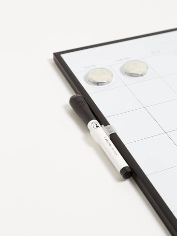 U Brands Magnetic Dry Erase Wall Calendar Board, 14"x14", Black Metal Frame, includes Magnets and Marker in Saudi Arabia