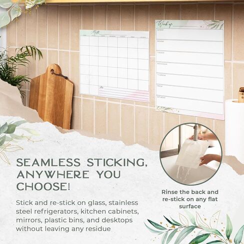 Graceful By Design's Flexible Stick Monthly & Weekly Calendar Set: Versatile and Repositionable 2024 Wall Calendar and Planning Solution for Busy Moms in Kuwait