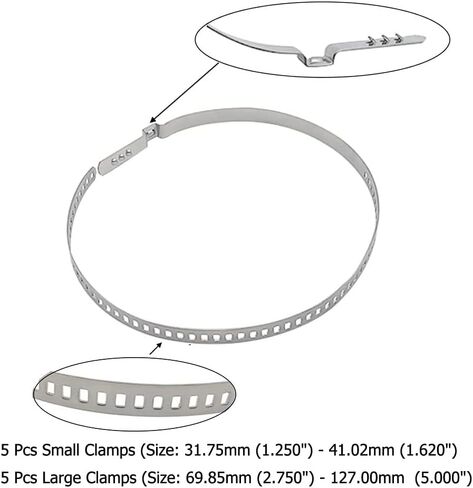 الفولاذ المقاوم للصدأ العالمي قابل للتعديل المحور السيرة الذاتية المشتركة التمهيد تجعيد المشبك عدة، 10 قطعة رمح العالمي السيرة الذاتية التمهيد المشابك (5 قطعة صغيرة + 5 قطعة كبيرة) in Kuwait