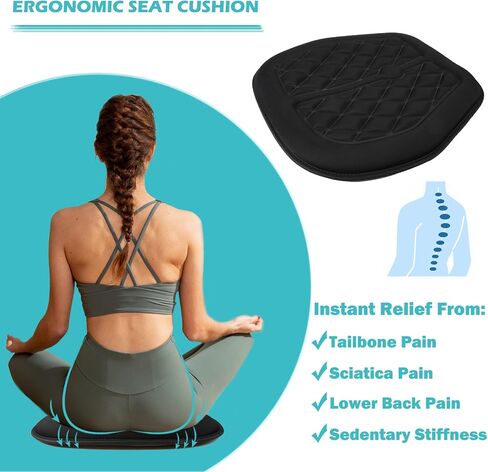 Big Ant Car Seat Cushion, Comfort Memory Foam Driver Seat Cushion Improve Driving View, Sciatica and Lower Back Pain Relief, Seat Cushions for Car Seat Driver, Office Chair, Wheelchair - Black in Kuwait