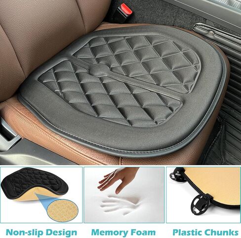Big Ant Car Seat Cushion, Comfort Memory Foam Driver Seat Cushion Improve Driving View, Sciatica and Lower Back Pain Relief, Seat Cushions for Car Seat Driver, Office Chair, Wheelchair - Black in Kuwait