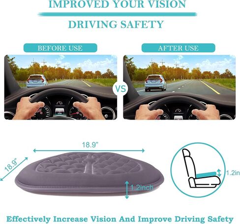 Big Ant Car Seat Cushion, Comfort Memory Foam Driver Seat Cushion Improve Driving View, Sciatica and Lower Back Pain Relief, Seat Cushions for Car Seat Driver, Office Chair, Wheelchair - Black in Kuwait