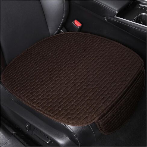 2 PCS Car Seat Covers Cushion Pad, Breathable Anti-Slip Auto Front Seat Protector Mat with Storage Pocket, Comfortable Front Seat Cushion Cover for Automotive and Office （Black） in Kuwait