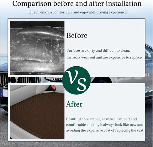 2 PCS Car Seat Covers Cushion Pad, Breathable Anti-Slip Auto Front Seat Protector Mat with Storage Pocket, Comfortable Front Seat Cushion Cover for Automotive and Office （Black） in Kuwait