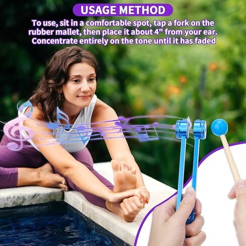 مجموعة شوكة ضبط الشاكرا للشفاء، 7 شقرا+1 شوكة ضبط سولفيجيو مرجحة للأغراض الروحية مع صندوق هدايا خشبي أنيق لليوجا والتأمل (126.22 هرتز، 136.1 هرتز، 141.27 هرتز، 172.06 هرتز، إلخ) in Kuwait