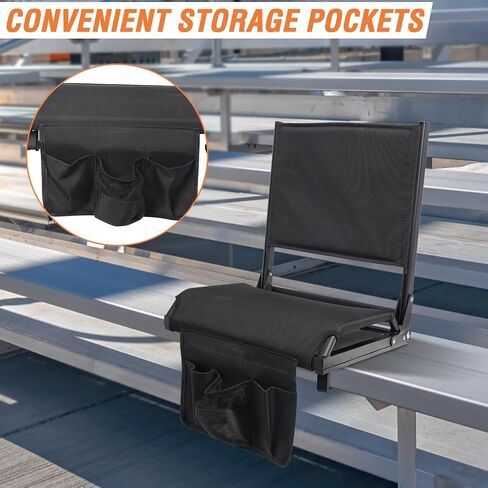 Stadium Seats for Bleachers with Back Support, Bleacher Seats with Backs and Cushion Wide, Portable Folding Padded Comfort Stadium Chair with Shoulder Strap,Perfect for Sports Events (1 Year Warrant) in Saudi Arabia