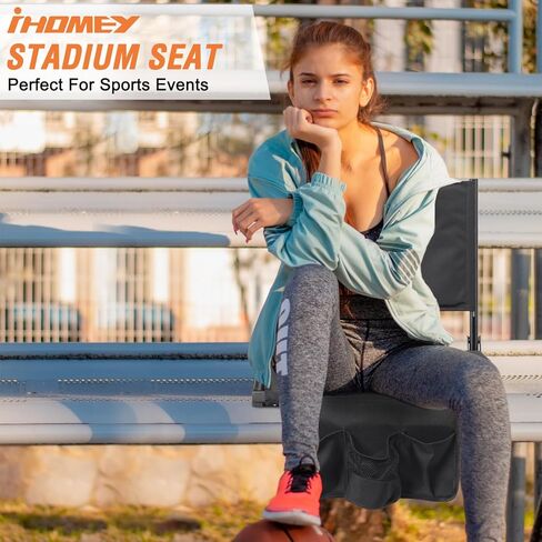 Stadium Seats for Bleachers with Back Support, Bleacher Seats with Backs and Cushion Wide, Portable Folding Padded Comfort Stadium Chair with Shoulder Strap,Perfect for Sports Events (1 Year Warrant) in Saudi Arabia