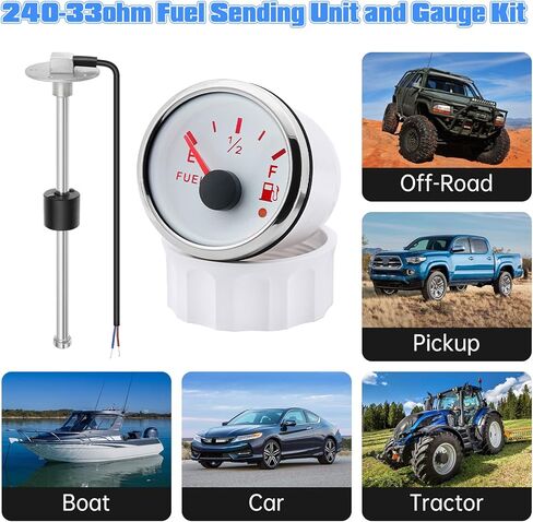 وحدة إرسال الوقود ومجموعة قياس 240-33ohm 7 "مجموعة مرسل مستوى وقود المياه للقوارب البحرية (أبيض) in Kuwait