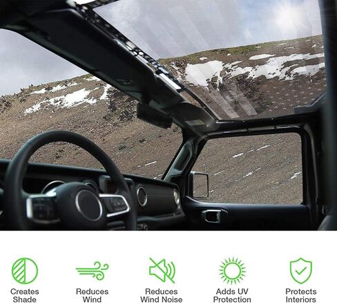 is suitable for Jeep Wrangler 2018-2019 JL JLU 2020 Jeep Gladiator JT 2 door and 4 door sunshade bikini top soft top mesh sunshade sun UV protection modification accessories in Saudi Arabia