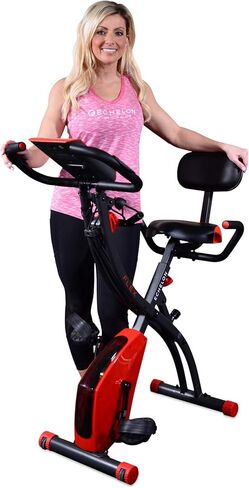 دراجة التمرين Echelon Flex Express القابلة للطي: مغناطيسية، قابلة للطي، مستقيمة/مستلقية، مقاومة متعددة المستويات، شريط مقاومة للذراع، وشاشة LCD in Kuwait