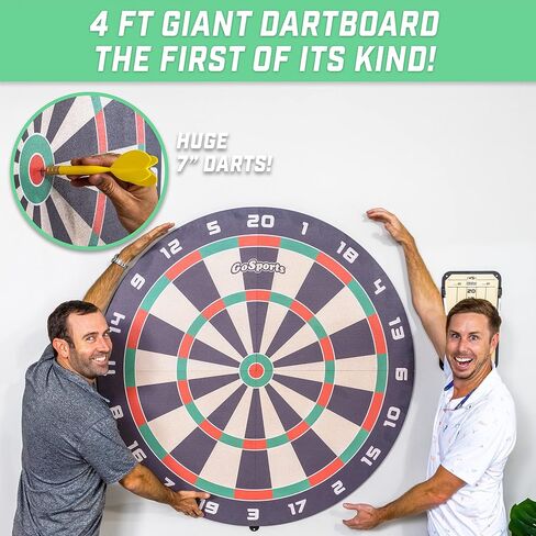 ألواح رمي السهام العملاقة من GoSports بطول 3 أقدام أو 4 أقدام - تتضمن 12 سهمًا عملاقًا ولوحة نتائج - تطور ممتع جديد على السهام in Kuwait