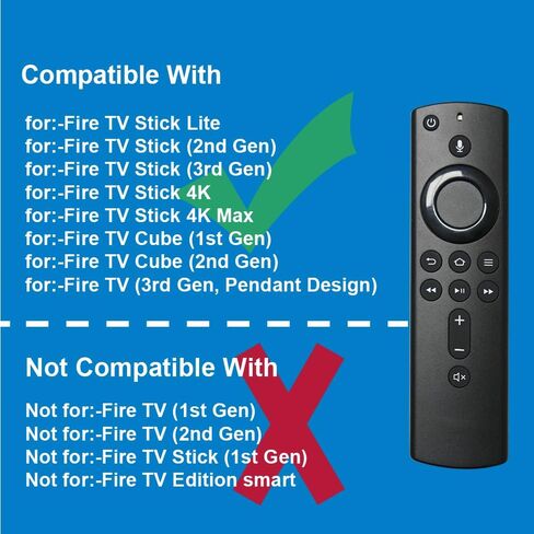 2nd Gen Voice Remote Control Replacement with Remote Cover for :-Fire Tv Stick Lite/TV Stick 2nd Gen/TV Stick 3rd Gen/TV Stick 4K/ TV Stick 4K Max/TV Cube (1st Gen, 2nd Gen)/ :-Fire TV 3rd Gen in Saudi Arabia