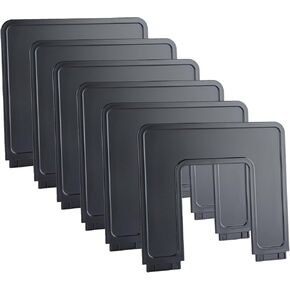 Adjustable Vertical File Sorter Sturdy Plastic Expandable Upright File Holder for Laptop Magazine Desktop Organizer Bookshelf Divider Rack for Office Home School, 5 Section Black