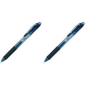 Pentel EnerGel-X Retractable Liquid Gel Pen, 0.5 mm, Black, Pack of 12