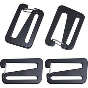 4PCS Black Open Spring Hooks Quick Release Webbing Adjustable Buckle ID 38mm/1.5 inch Aluminum Alloy Open Quick Release Adjustable Buckle Bags & Cases Backpack Webbing Hardware Buckles