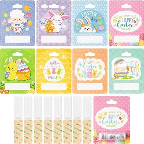 Easter Money Holders for Cash Gift - 8 Sets Bunny Egg Happy Easter Cards Ornaments Party Favors Decoration Basket Stuffers Tag Card DIY Holiday Surprise Gift