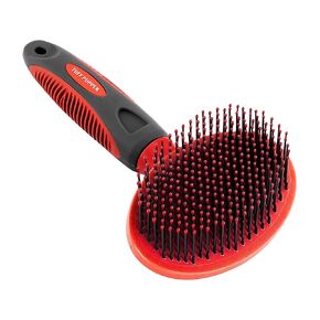 Tuff Pupper Round Bristle ناعمة الفرشاة للكلاب والقطط | الاستمالة اللطيفة للشعر القصير أو الطويل | أداة دبوس ناعمة للبشرة الحساسة | فصل وإزالة الفراء فضفاضة | لتخريب المعطف الفكري وفصله