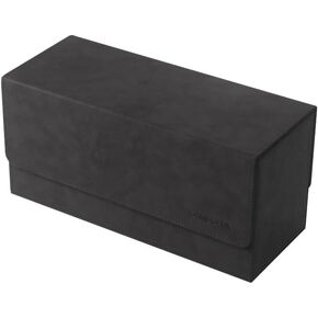 Gamegenic The Academic 133+ XL Premium Deck Box | Double-Sleeved Card Storage | Card Game Protector | Holds Up to 122 Cards Plus Game Accessories | Black/Black Color | Made