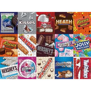 Buffalo Games - Hershey's- Hershey Candy Grid - 1000 Piece Jigsaw Puzzle for Adults - Challenging Puzzle Perfect for Game Nights - Finished Size is 26.75 x 19.75