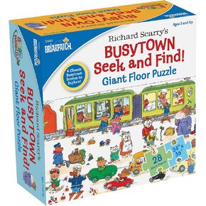 Richard Scarry Busytown Seek and Find Giant Floor Puzzle, Learn by Finding Hidden Items from Four Classic Scenes from Richard Scarry’s bestselling Busytown Books, for Ages 3+