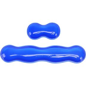 MOSISO Gel Keyboard Wrist Rest&Wrist Support for Mouse, Ergonomic Mousepad Soft Cooling Gel Pain Relief Easy Typing Pad Non-Slip Computer Laptop Wave Shaped Home/Office, Transparent