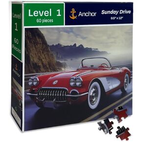 Level 1-60 Piece Puzzle Sunday Drive - for Adults with Alzheimer's & Dementia | Cognitive Activity for Seniors | Relaxing Occupational Therapy Tool