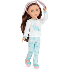 Glitter Girls – 14-inch Slumber Party Doll – Brown Hair & Hazel Eyes – Slippers & Bunny Loungewear Outfit – Poseable Fashion Dolls – 3 Years + – Pixie