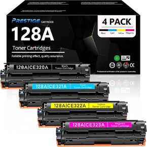 128A Toner Cartridges 4 Pack High-Yield Replacement for HP 128A Toner Cartridges Work for Color CM1415fn MFP CM1415fnw MFP CP1525n CP1525nw Printer (with Chip)